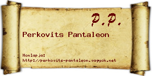 Perkovits Pantaleon névjegykártya